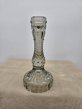 RARE Smokey Green Tilda Glass Candle Stick